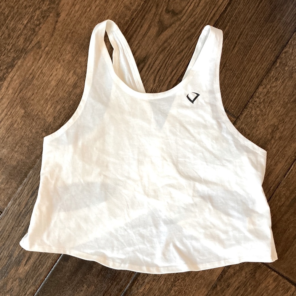 Violate the dress code open back cross cross tank top - white - size large